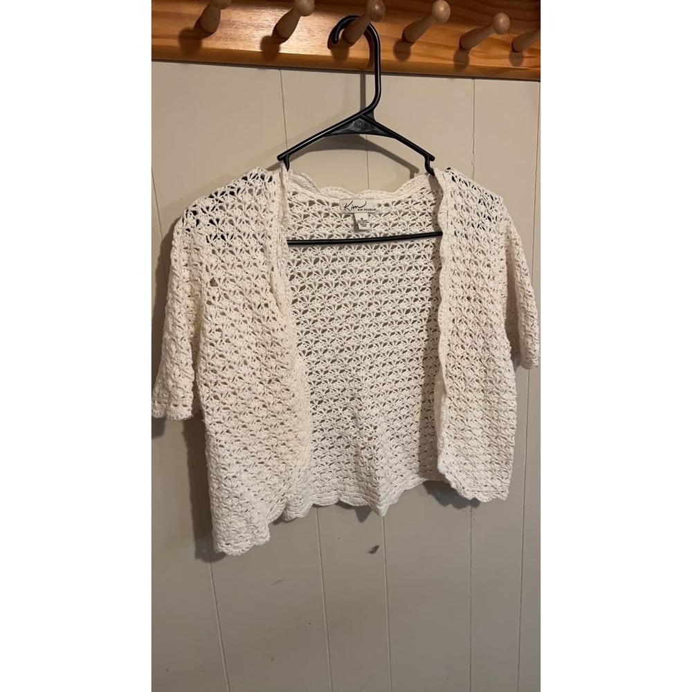 Kim Rogers Women's Crocheted Open-Front Cardigan